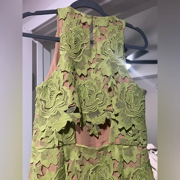 Adelyn Rae Cassie 3D Crochet Dress Lime Green M - Picture 6 of 6